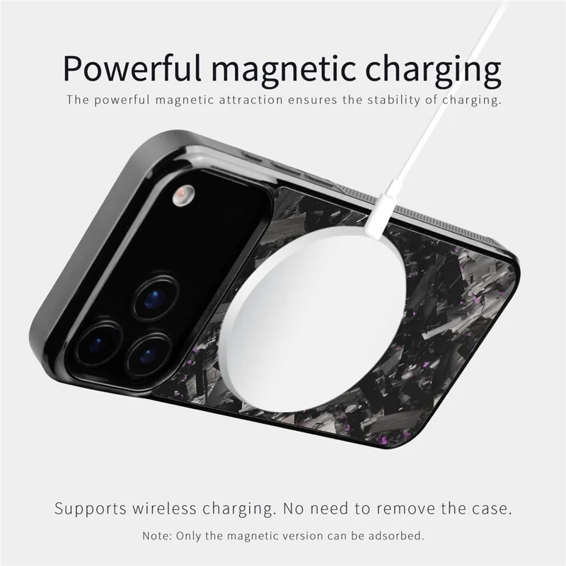 For iPhone 17 Pro Magnetic Case Large Texture Aramid Fiber + TPU Phone Cover - Black