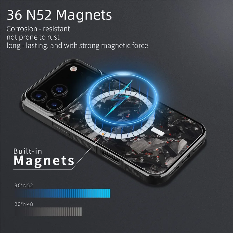 For iPhone 17 Pro Magnetic Case Large Texture Aramid Fiber + TPU Phone Cover - Black
