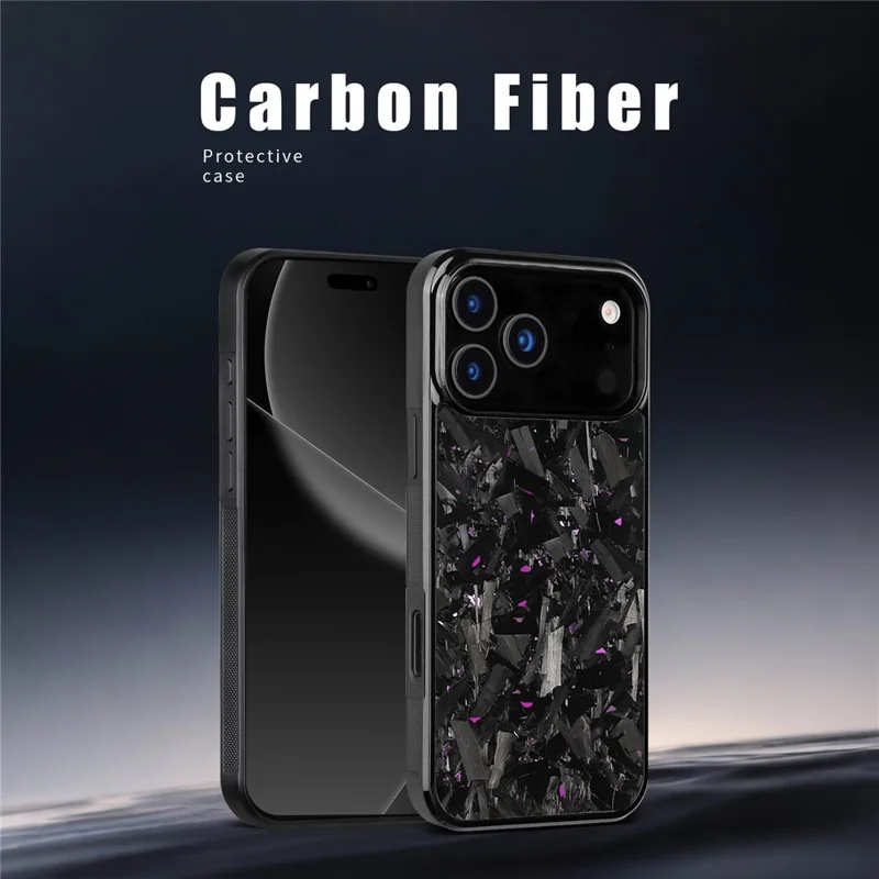 For iPhone 17 Pro Magnetic Case Large Texture Aramid Fiber + TPU Phone Cover - Black