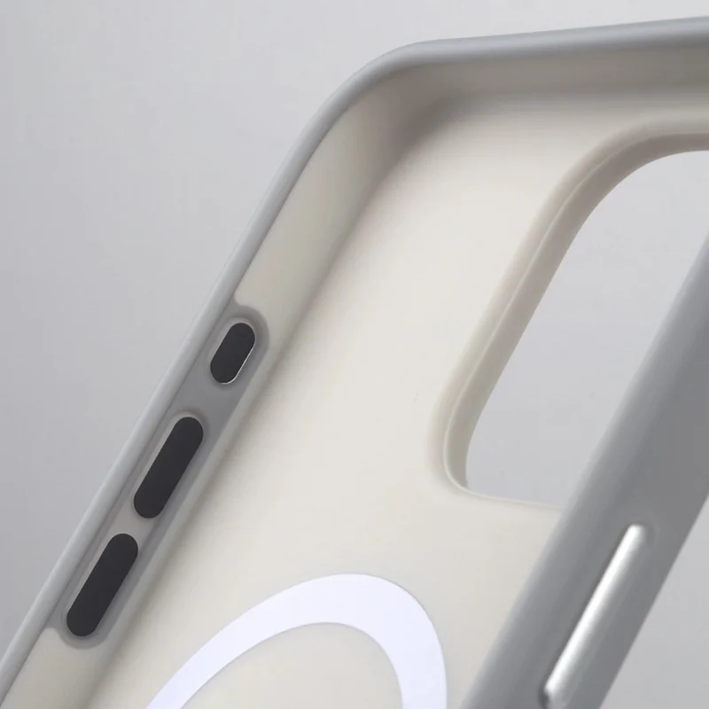 For iPhone 17 Pro Case Compatible with MagSafe Matte Skin Feel TPU + PC Phone Cover - White