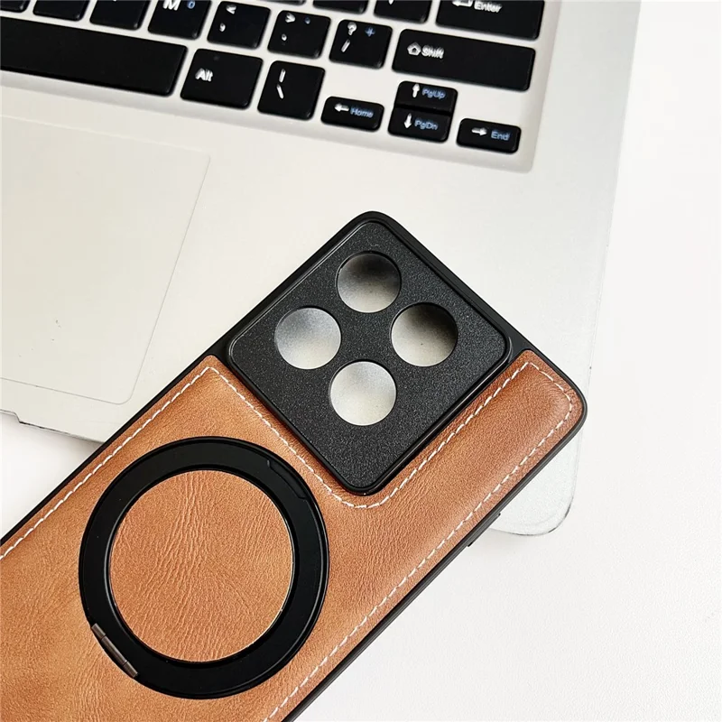 For Motorola Edge 60 Pro 5G Magnetic Case Calf Texture PU + TPU + PC Kickstand Phone Cover - Blue