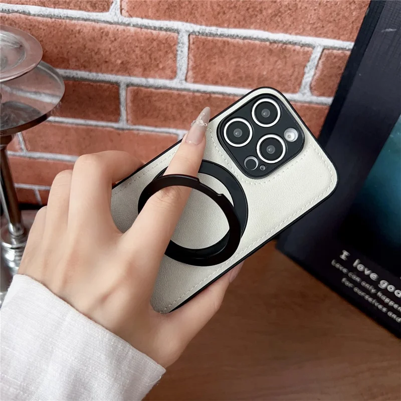 Voor iPhone 16 Pro Max hoesje afneembare kaarthouder met standaard en lederen achterkant, compatibel met MagSafe - Wijnrood