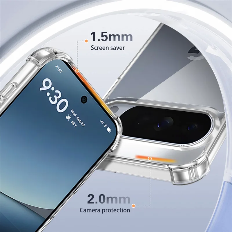 For Google Pixel 10 Pro XL Case Reinforced Corner 1.5mm PC + TPU Ultra Clear Phone Cover