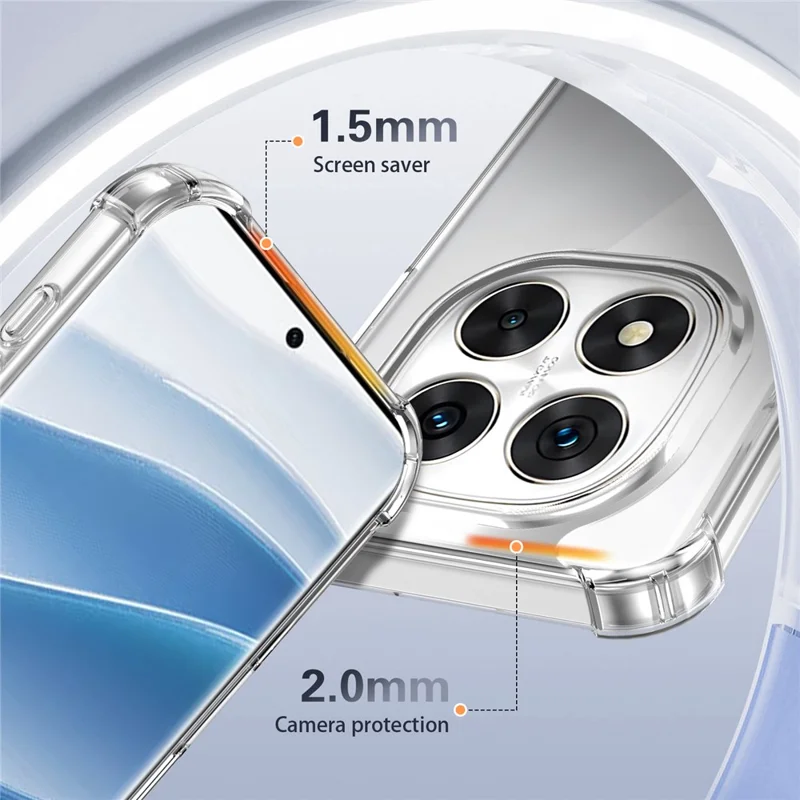 Étui pour Xiaomi Poco X7 5G / Redmi Note 14 Pro 5G, renforcé aux coins, PC + TPU ultra transparent