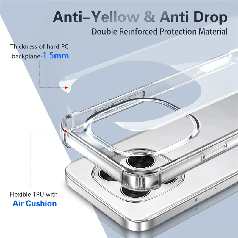 Étui pour Xiaomi Poco X7 5G / Redmi Note 14 Pro 5G, renforcé aux coins, PC + TPU ultra transparent