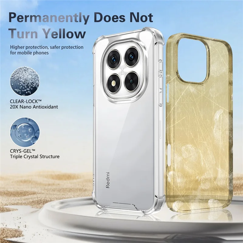 Étui pour Xiaomi Poco X7 5G / Redmi Note 14 Pro 5G, renforcé aux coins, PC + TPU ultra transparent