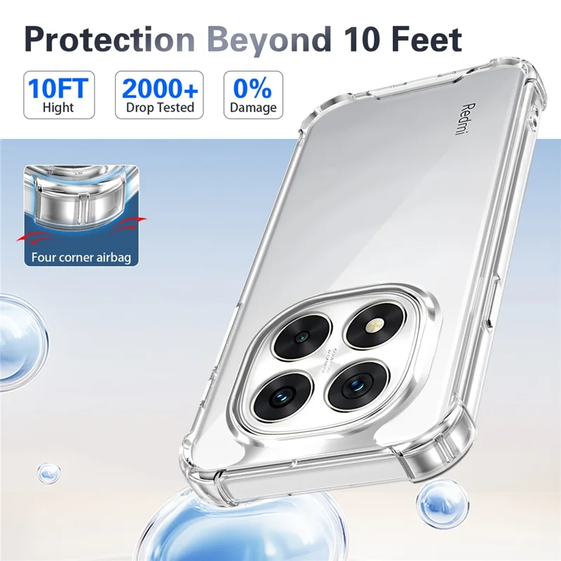 Étui pour Xiaomi Poco X7 5G / Redmi Note 14 Pro 5G, renforcé aux coins, PC + TPU ultra transparent