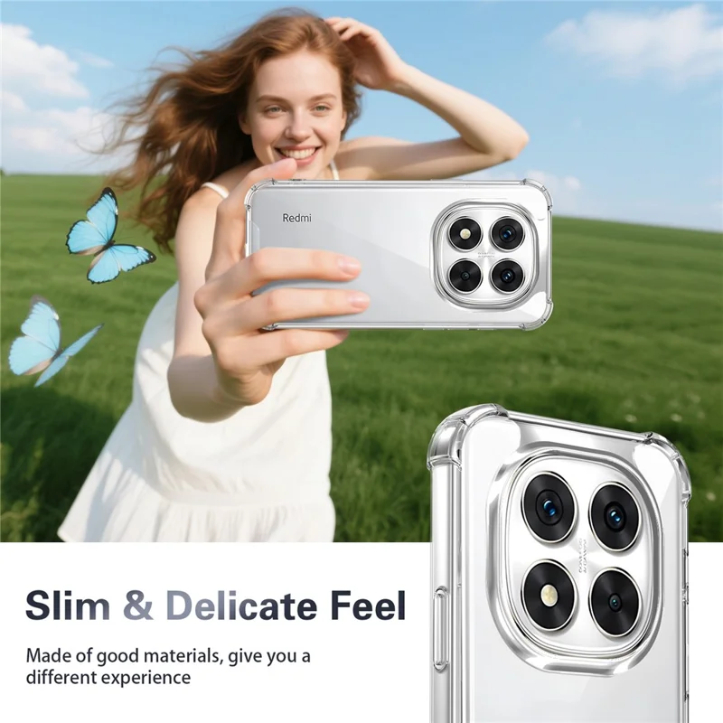 Étui pour Xiaomi Poco X7 5G / Redmi Note 14 Pro 5G, renforcé aux coins, PC + TPU ultra transparent