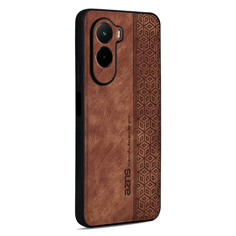 AZNS For Xiaomi Poco M7 4G (169mm) Case Protective PU Leather Covered TPU Phone Shell - Brown