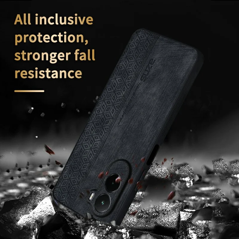 AZNS For Xiaomi Poco M7 4G (169mm) Case Protective PU Leather Covered TPU Phone Shell - Brown