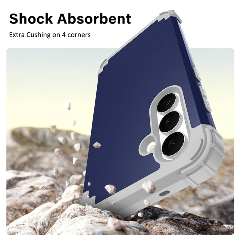 Samsung Galaxy S25 FE hoesje, stootvast, achterkant van PC + TPU - Marineblauw