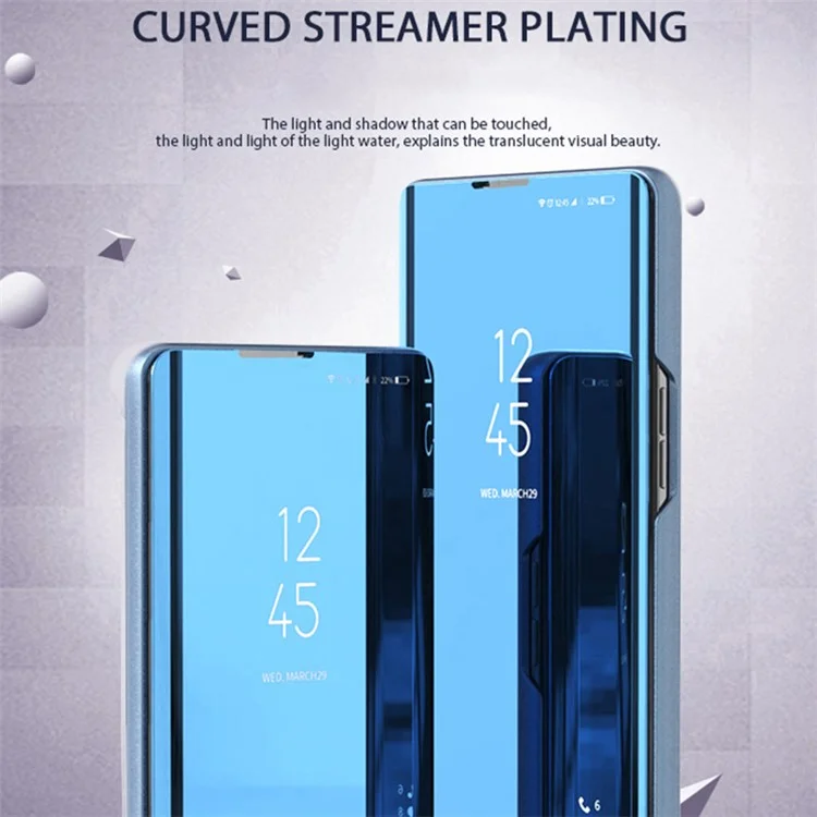 Per Xiaomi Poco M5 4G Surface Surface Elettroplatura di Copertina a Prova di Goccia Design Pun Pie in Pelle PU Custodia - Blu
