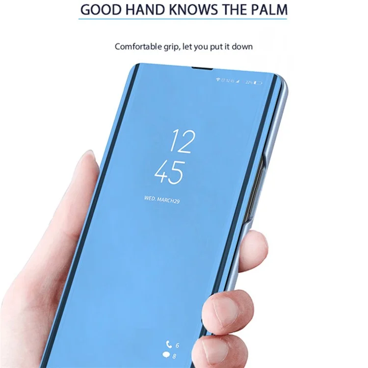Per Xiaomi Poco M5 4G Surface Surface Elettroplatura di Copertina a Prova di Goccia Design Pun Pie in Pelle PU Custodia - Blu