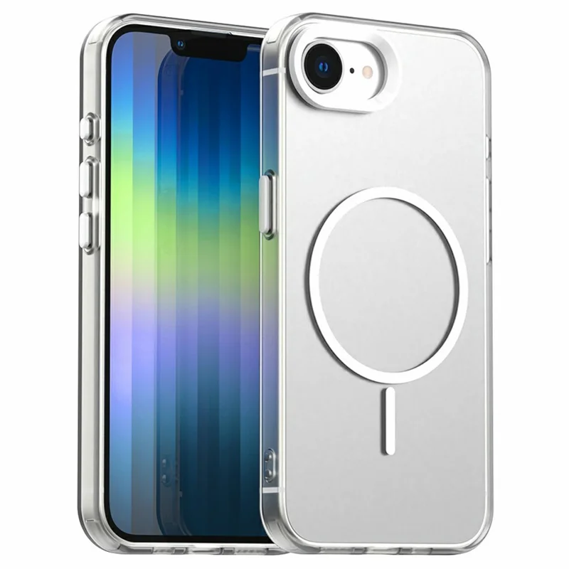For iPhone 17e / 16e Case Candy Color PC + TPU + PET Phone Cover Compatible with MagSafe - White
