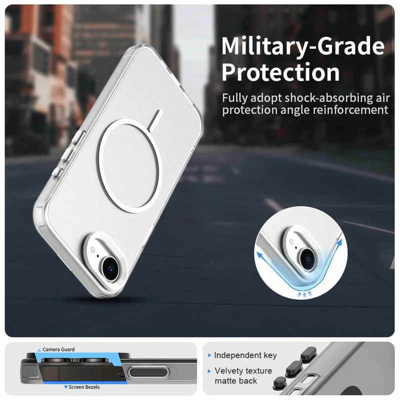 For iPhone 17e / 16e Case Candy Color PC + TPU + PET Phone Cover Compatible with MagSafe - White