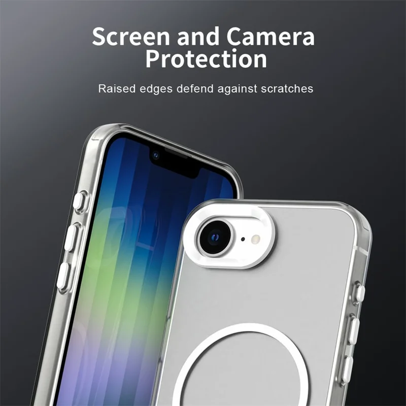 For iPhone 17e / 16e Case Candy Color PC + TPU + PET Phone Cover Compatible with MagSafe - White