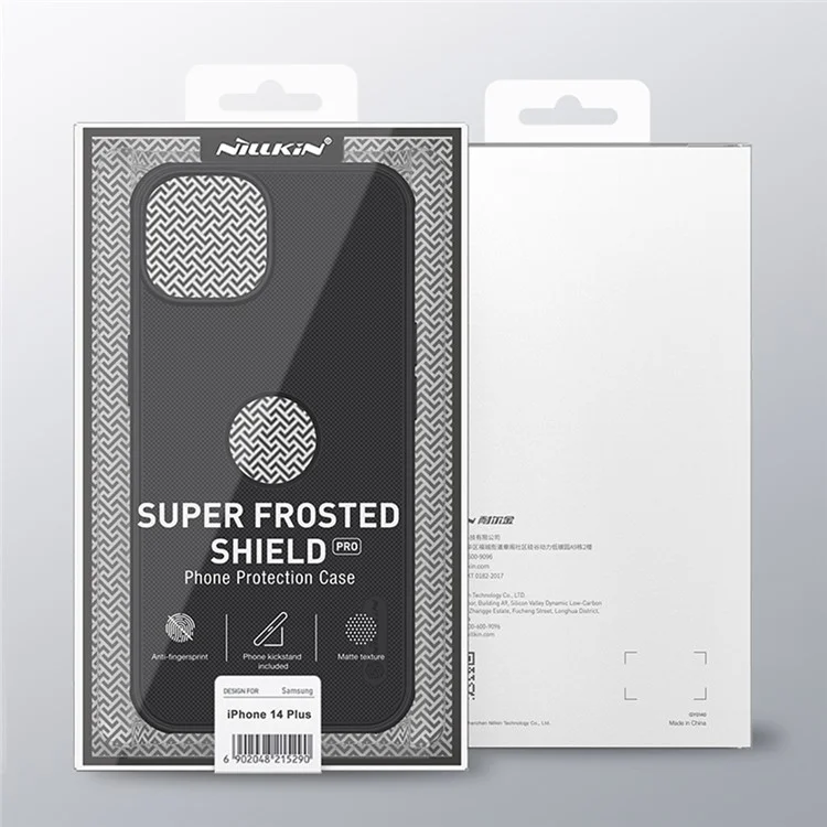 Nillkin Super Shield Shield Pro Phone Case Per Iphone 14 Plus, Copertina Telefonica Per PC Anti-scratch (design Hollow-out Per Logo) - Viola Scuro