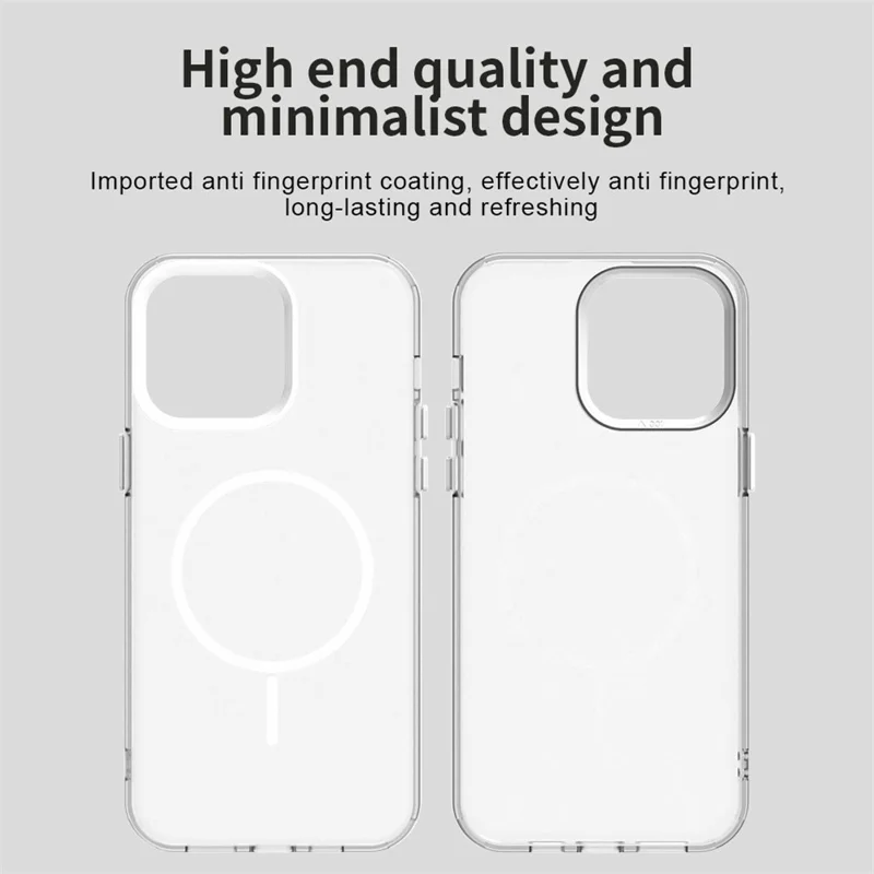 For iPhone 14 Pro Max Case Candy Color PC + TPU + PET Phone Cover Compatible with MagSafe - White