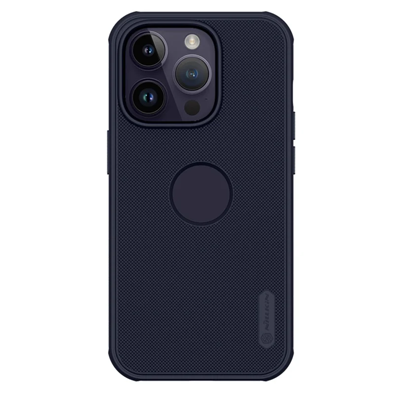 NILLKIN Super Frosted Shield Pro Protective Phone Case for iPhone 14 Pro, Hard PC Matte Anti-drop Phone Cover (Hollow-out Design for Logo) - Dark Purple