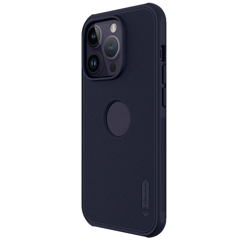 NILLKIN Super Frosted Shield Pro Protective Phone Case for iPhone 14 Pro, Hard PC Matte Anti-drop Phone Cover (Hollow-out Design for Logo) - Dark Purple