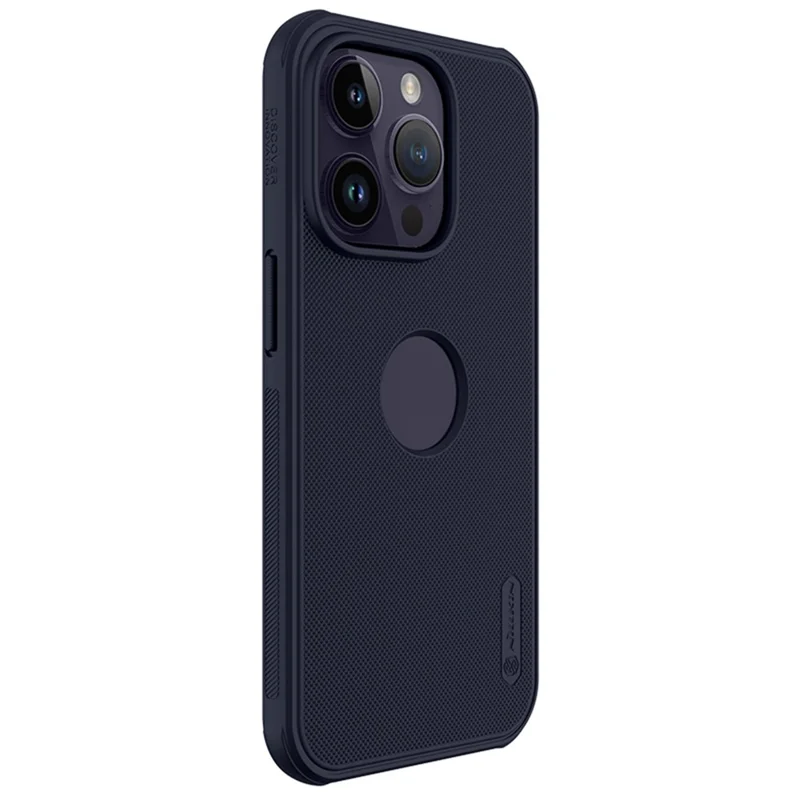 NILLKIN Super Frosted Shield Pro Protective Phone Case for iPhone 14 Pro, Hard PC Matte Anti-drop Phone Cover (Hollow-out Design for Logo) - Dark Purple