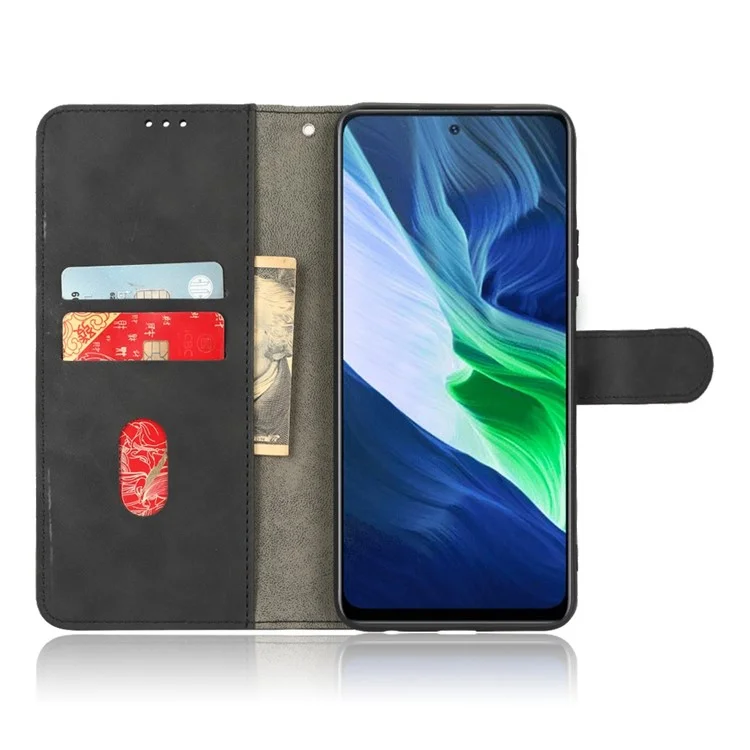 Couvercle de Choc Téléphonique Pour Infinix Note 10, Casse de Portefeuille en Cuir pu pu pu Avec Fonctionnalité - le Noir