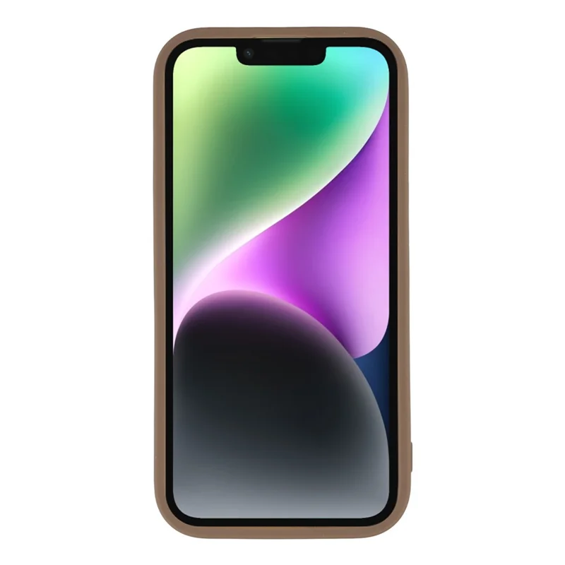 For iPhone 14 Phone Case Heart Pattern TPU Shockproof Protective Cover - Brown