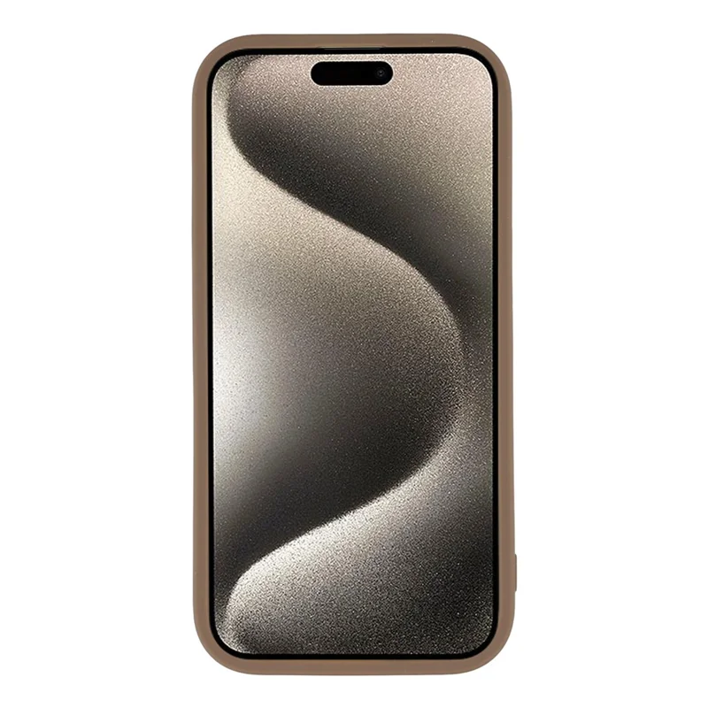 For iPhone 15 Plus Phone Case Heart Pattern TPU Shockproof Protective Cover - Brown