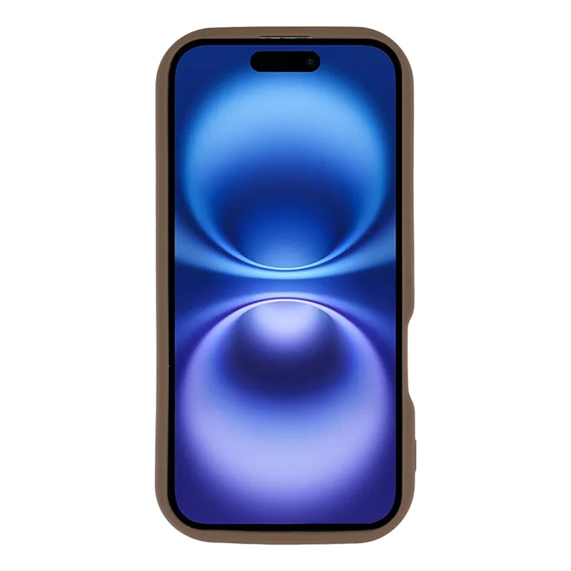 For iPhone 16 Phone Case Heart Pattern TPU Shockproof Protective Cover - Brown