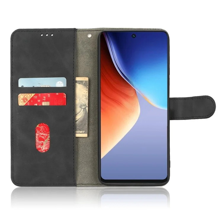 Telefonabdeckung Für Tecno Camon 19 Neo 4G, Vollschutz Haut-touch-pu-leder-brieftasche Mit Ständer - Schwarz