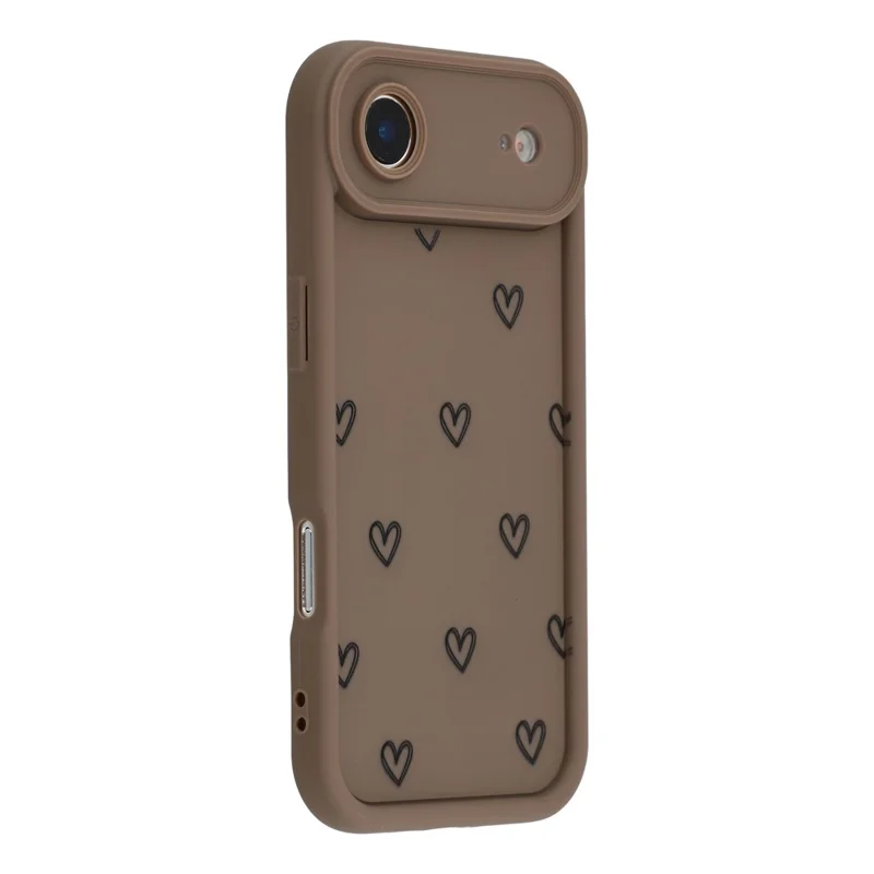 For iPhone Air Phone Case Heart Pattern TPU Shockproof Protective Cover - Brown