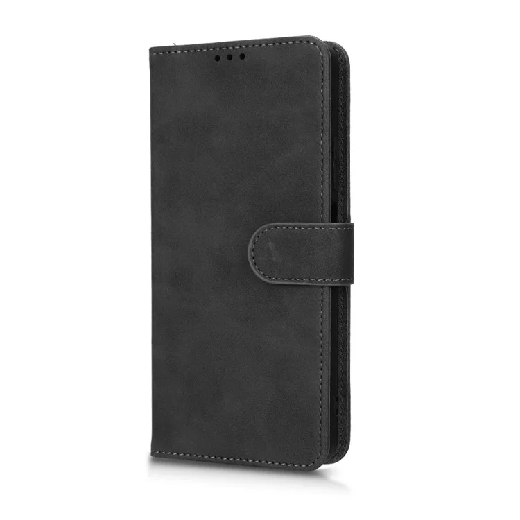 Cubierta Telefónica Para Tecno Pova 3 4G, Funda de Cuero de Cuero Para Sensación de Piel Completamente Envuelta Con la Característica de Cuero Con Stand - Negro