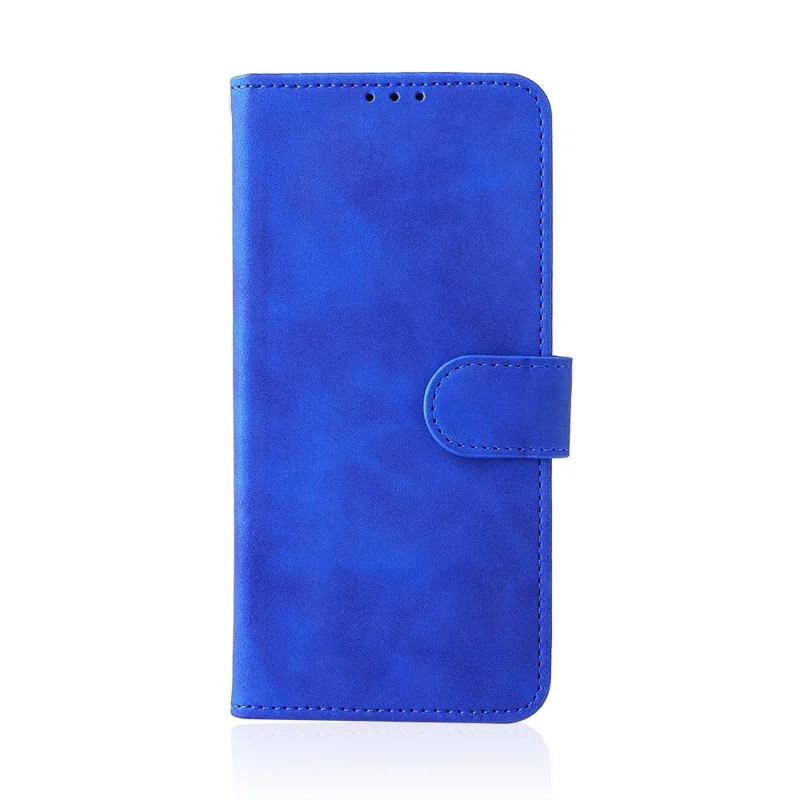 Phone Cover for TECNO Pova 3 4G, Fully Wrapped Skin-Touch Feeling PU Leather Wallet Case with Stand Feature - Blue