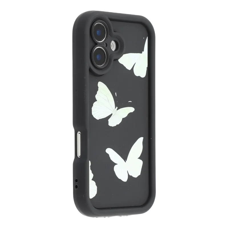 For iPhone 16 Case Butterfly Print TPU Shockproof Phone Back Cover - Green