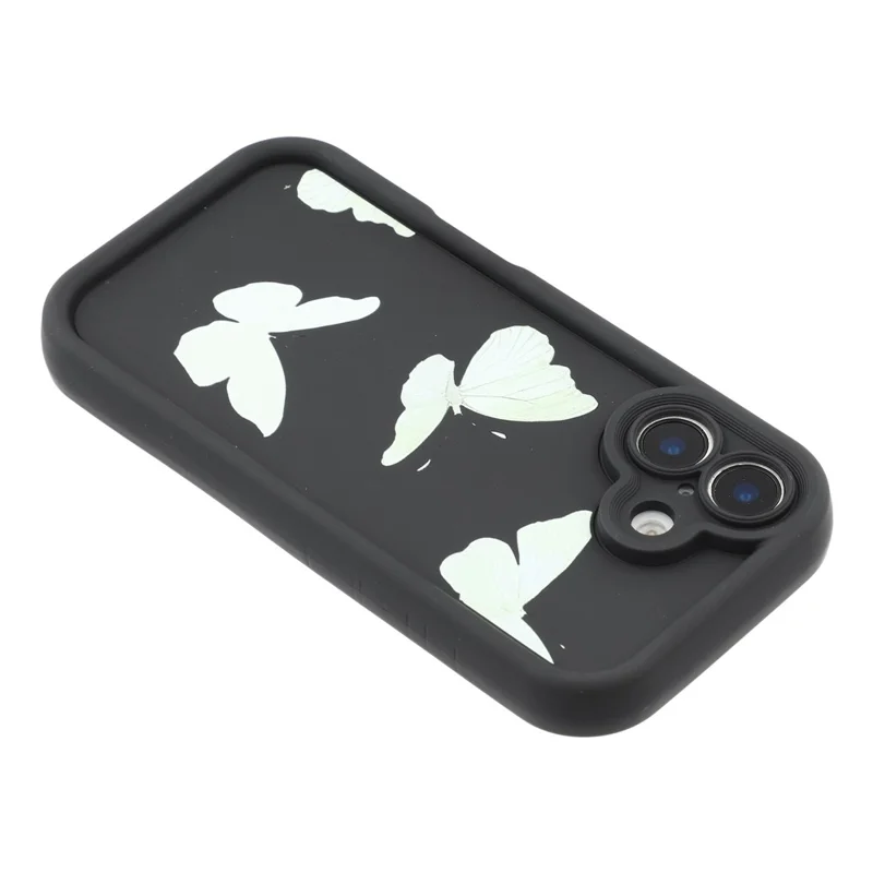For iPhone 16 Case Butterfly Print TPU Shockproof Phone Back Cover - Green