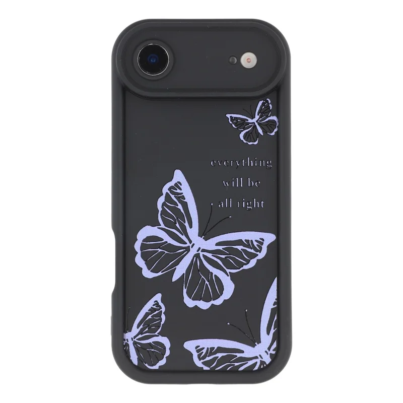For iPhone Air Case Butterfly Print TPU Shockproof Phone Back Cover - Purple
