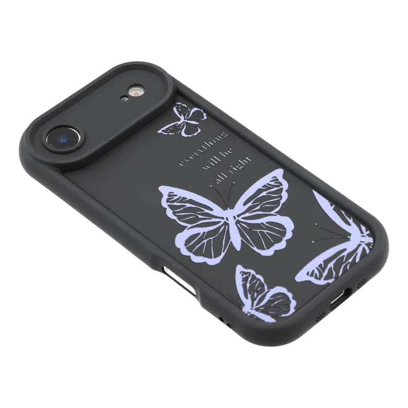 For iPhone Air Case Butterfly Print TPU Shockproof Phone Back Cover - Purple