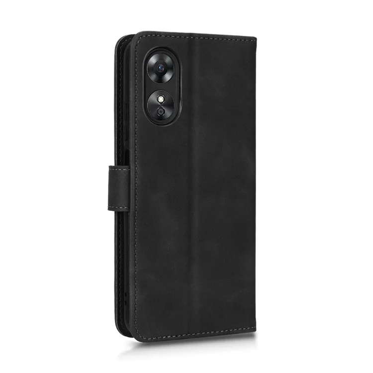 Telefonabdeckung Für Oppo A17 4G, Gut Geschützte Haut-touch-pu-leder-brieftasche Mit Standfunktion - Schwarz