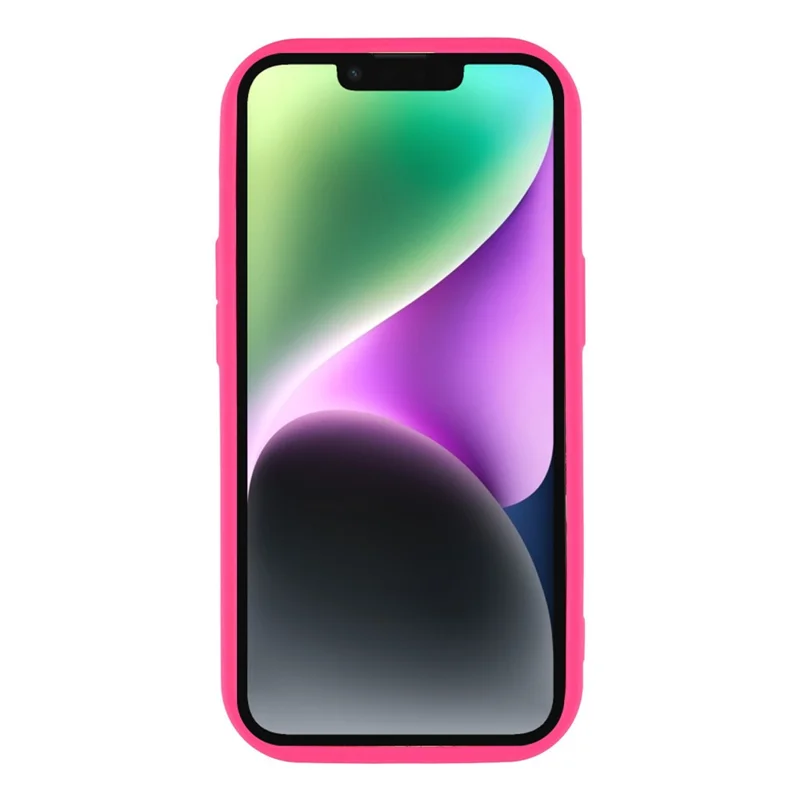 For iPhone 14 Case Heart Pattern TPU Phone Cover with Stepped Edge - Rose