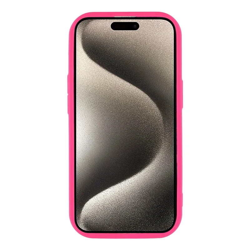 For iPhone 15 Case Heart Pattern TPU Phone Cover with Stepped Edge - Rose