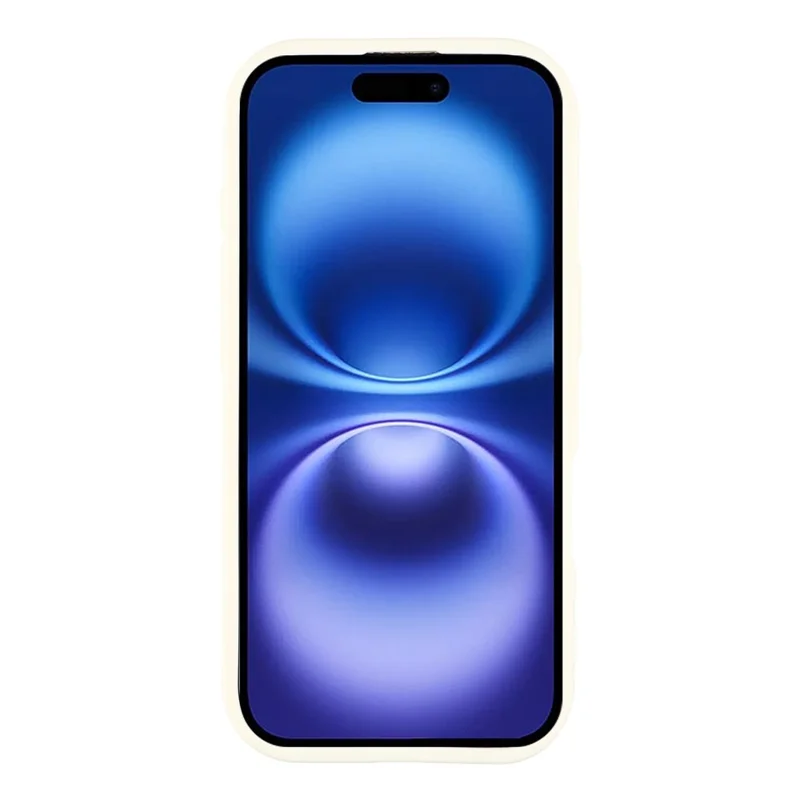 For iPhone 16 Case Heart Pattern TPU Phone Cover with Stepped Edge - White