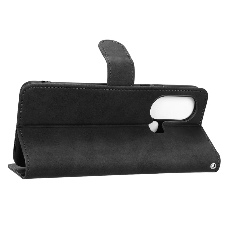 Phone Cover for Infinix Hot 11s, Magnetic Clasp Skin-Touch Feeling PU Leather Wallet Case with Stand Feature - Black