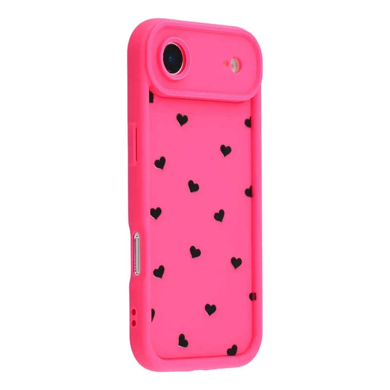 For iPhone Air Case Heart Pattern TPU Phone Cover with Stepped Edge - Rose