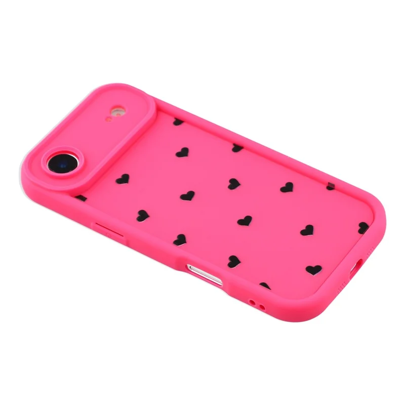 For iPhone Air Case Heart Pattern TPU Phone Cover with Stepped Edge - Rose