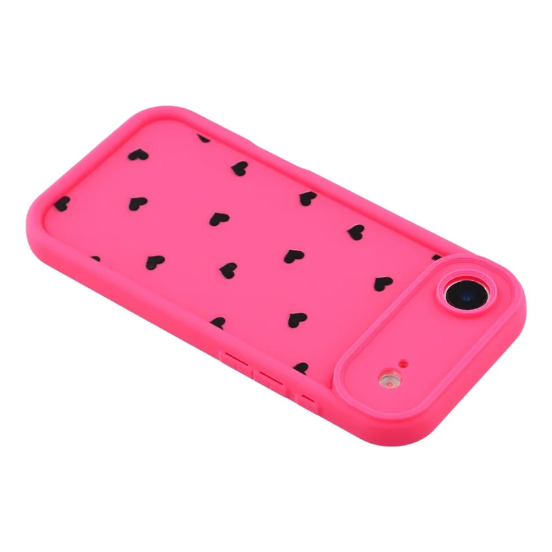 For iPhone Air Case Heart Pattern TPU Phone Cover with Stepped Edge - Rose