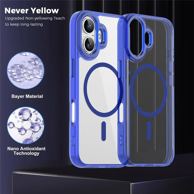 For iPhone 17 Case Compatible with MagSafe TPU+PC Transparent Phone Cover - Sapphire