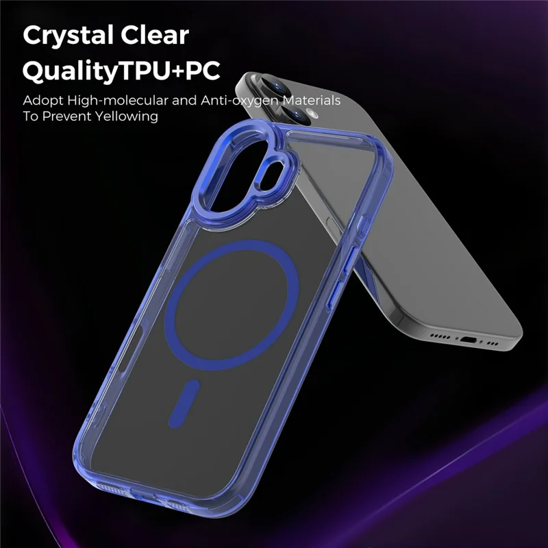 For iPhone 17 Case Compatible with MagSafe TPU+PC Transparent Phone Cover - Sapphire