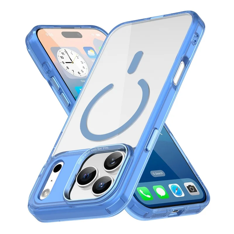 For iPhone 17 Pro Case Compatible with MagSafe TPU+PC Transparent Phone Cover - Blue