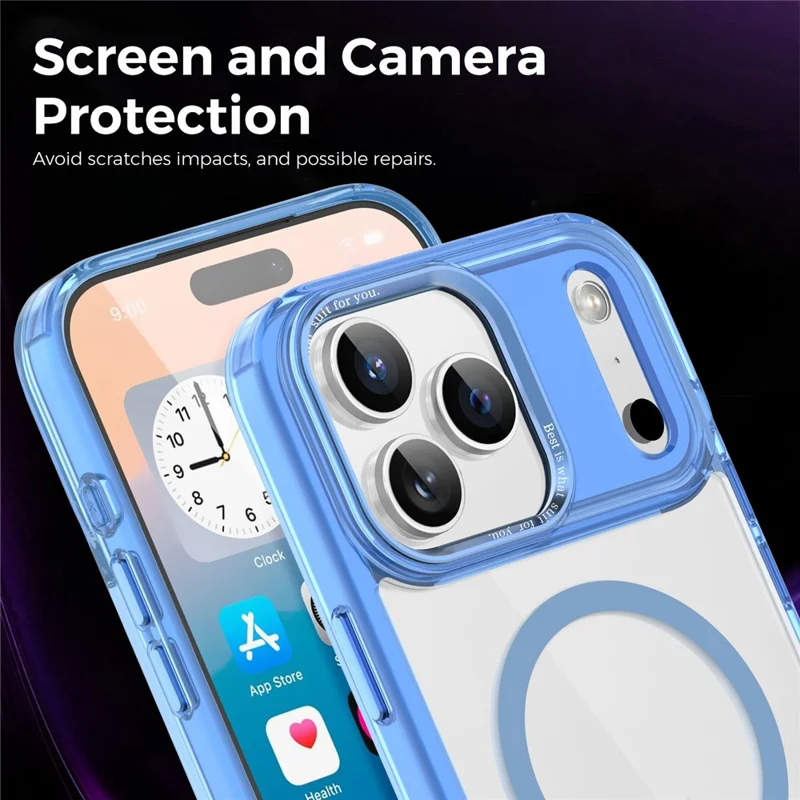 For iPhone 17 Pro Case Compatible with MagSafe TPU+PC Transparent Phone Cover - Blue