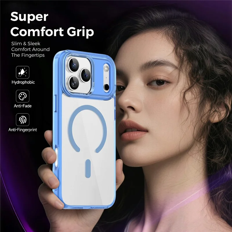 For iPhone 17 Pro Case Compatible with MagSafe TPU+PC Transparent Phone Cover - Blue